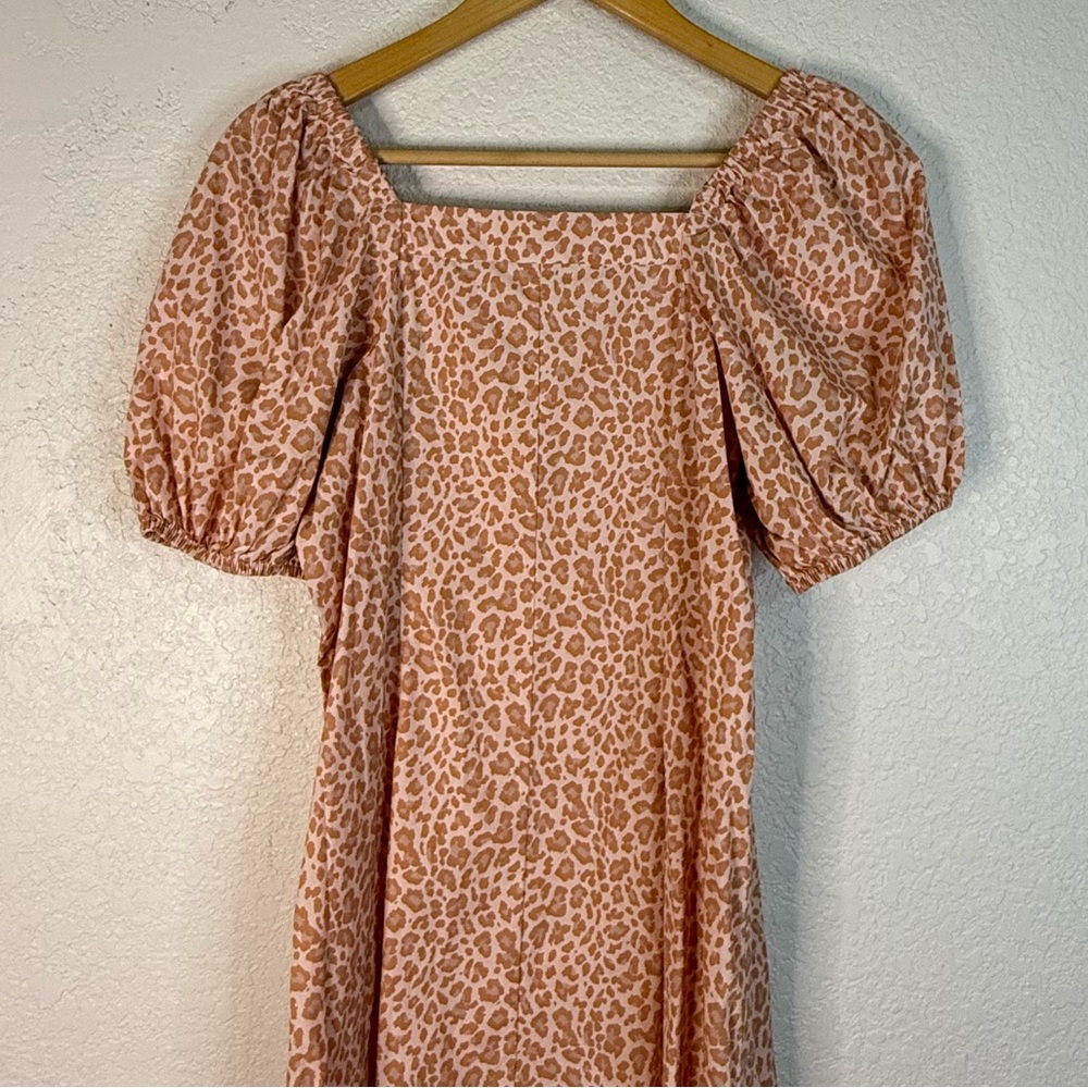 J Crew Cottage dress in pink leopard button front midi dress Casual Office - Picture 7 of 10